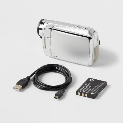 8Mp Camcorder - Heyday Silver: Built-In Microphone, 512Gb Storage, 2.7K Video