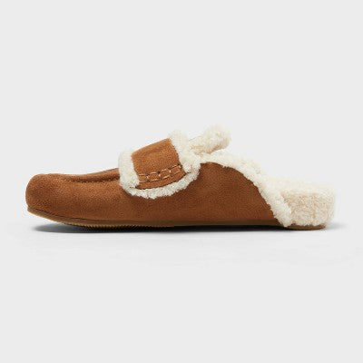 Women’s Lucie Cozy Lined Footbed Flats - A New Day Tan 8.5