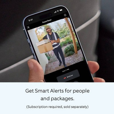 Ring Battery Doorbell With Head-To-Toe Hd Video, Live View With Two-Way Talk, And Motion Detection & Alerts - Satin Nickel