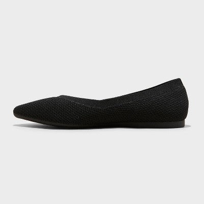 Women's Claire Knit Washable Flats - A New Day Burgundy 7