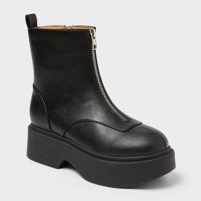 Women's Honor Ankle Combat Boots with Memory Foam Insole - Wild Fable Black 5.5