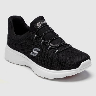 S Sport by Skechers Women's Rummie Pull-On Sneakers - Black 10: Slip-On, Cushioned Insole, Flexible Outsole