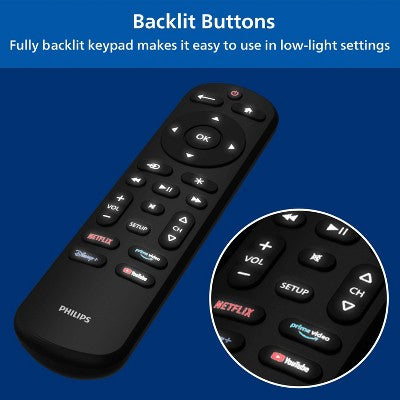 Philips One-Touch Programming Streaming Replacement Remote: Infrared Tv Accessory