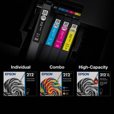 Epson 212 Black C/M/Y 4Pk Ink Cartridges - Black Cyan Magenta Yellow (T212120-Bcs): Standard Yield For Epson Printers (Please Be Advised That Sets May Be Missing Pieces Or Otherwise Incomplete.)