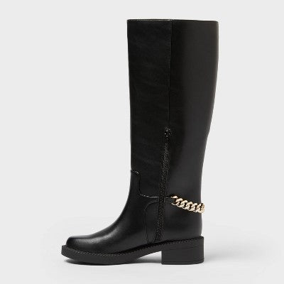 Women’s Bobbi Boots with Memory Foam Insole - A New Day Black 6.5