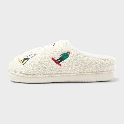 Adult Skier Scuff Slippers - Wondershop Ivory M