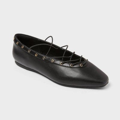Women’s Jay Flats With Memory Foam Insole - Wild Fable Black 11