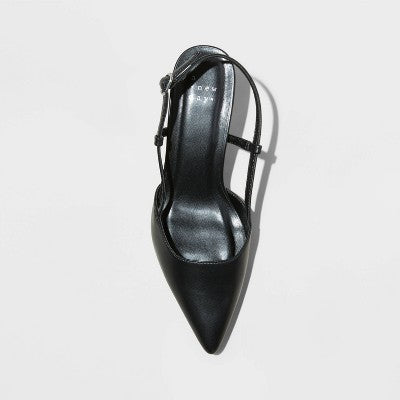 Women's Annette Slingback Heels - A New Day Black 8.5 - Used Good U001