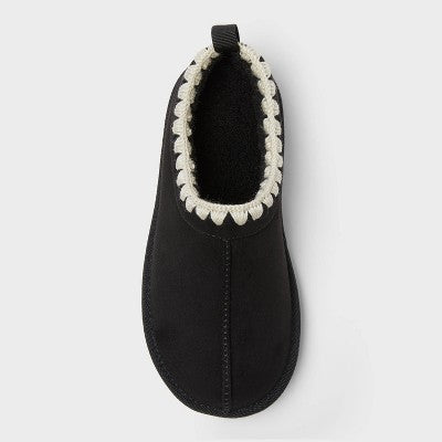 Kid's Nola Faux Suede Clog Slippers - Cat & Jack Black 2