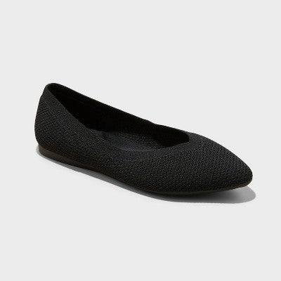 Women's Claire Knit Washable Flats - A New Day Burgundy 7