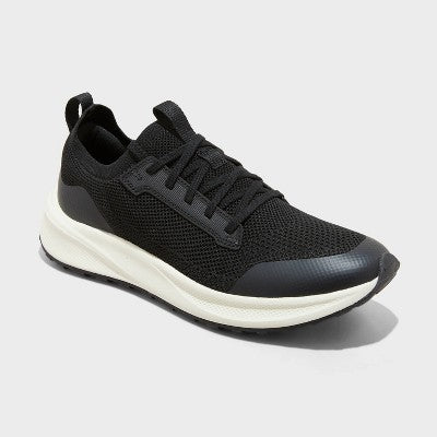Men's Lee Knit Sneakers with Memory Foam Insole - Goodfellow & Co Black 10.5: Cushioned Footbed, Lace Up