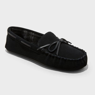 Men's Topher Moccasin Slippers - Goodfellow & Co Chestnut 11: Suede Upper, Indoor/Outdoor Sole, Slip-On Design
