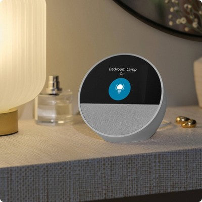 Amazon Echo Spot, Smart Alarm Clock With Vibrant Sound And Alexa (2024 Release) - Black