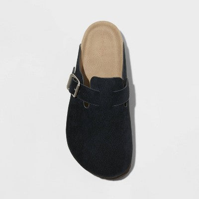 Women's Betsy Clog Mule Flats - Universal Thread Taupe 8.5: Slip-On Faux Leather, Medium Width, Closed Toe, Textured Sole