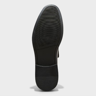 Men's Toby Dress Shoes With Memory Foam Insole - Goodfellow & Co Black 11: Slip-On Loafers, Block Heel, Treaded Outsole
