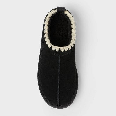 Women's Kaya Genuine Suede Clog Slippers - Auden Black 10