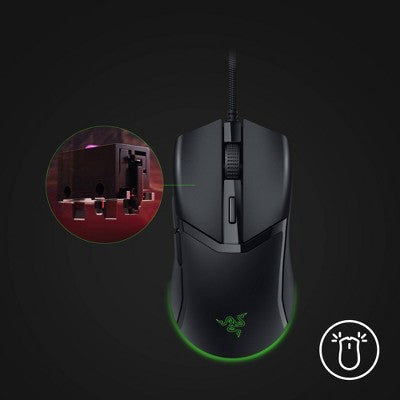 Razer Cobra Wired Gaming Mouse with Chroma RGB Lighting and 58g Lightweight Design - Black
