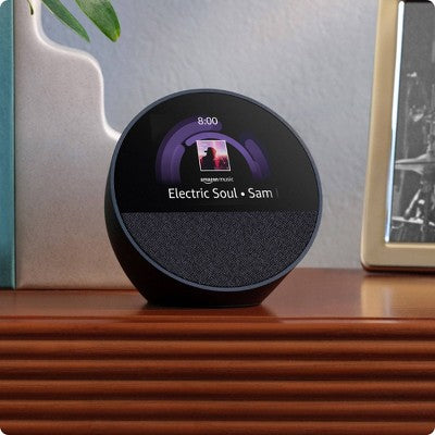 Amazon Echo Spot, Smart Alarm Clock With Vibrant Sound And Alexa (2024 Release) - Black