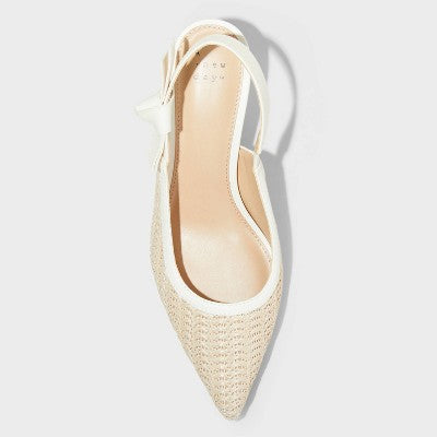 Women's Milan Slingback Pumps - A New Day Cream 9