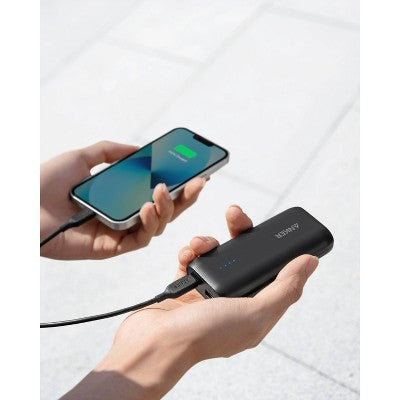 Anker 5000Mah Power Bank Powercore 5K 12W 1A1C - Black: Dual Output, Usb & Usb-C