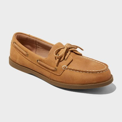 Men's Bennett Genuine Leather Loafers with Memory Foam Insole - Goodfellow & Co Cognac 7: Pull-On, Flexible Outsole