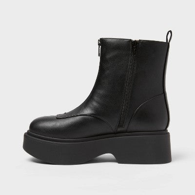 Women's Honor Ankle Combat Boots with Memory Foam Insole - Wild Fable Black 5.5