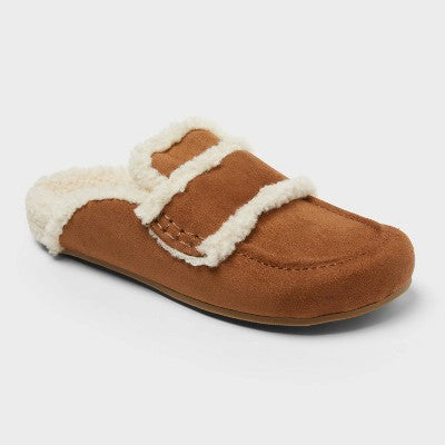 Women’s Lucie Cozy Lined Footbed Flats - A New Day Tan 6.5 - Used Fair U001