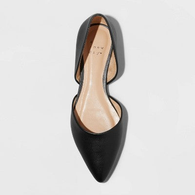 Women's Julie Ballet Flats With Memory Foam Insole - A New Day Black 8: Slip-On, Cushioned, Non-Marking Outsole