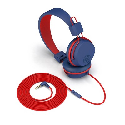 JLab JBuddies Studio On-Ear Kids Wired Headphones - Pink/Blue: Adjustable, Tangle-Resistant