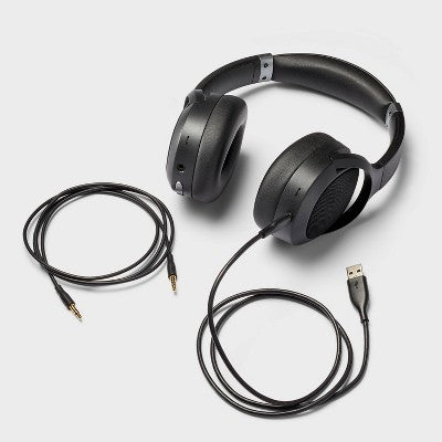 Active Noise Cancelling Bluetooth Wireless Over-Ear Headphones - Heyday Black: Built-In Mic, Detachable Cable