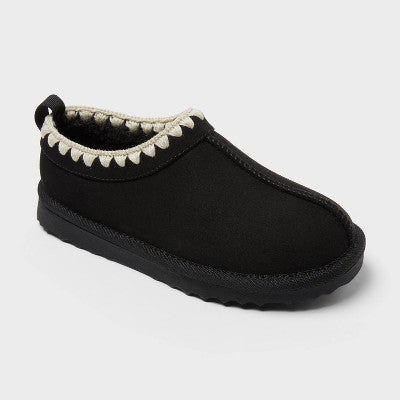 Kid's Nola Faux Suede Clog Slippers - Cat & Jack Black 2