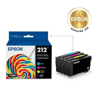 Epson 212 Black C/M/Y 4Pk Ink Cartridges - Black Cyan Magenta Yellow (T212120-Bcs): Standard Yield For Epson Printers (Please Be Advised That Sets May Be Missing Pieces Or Otherwise Incomplete.)