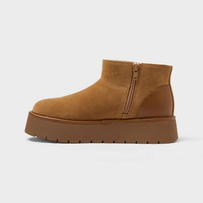 Women’s Missy Faux Suede Boots With Memory Foam Insole - Wild Fable Chestnut 8