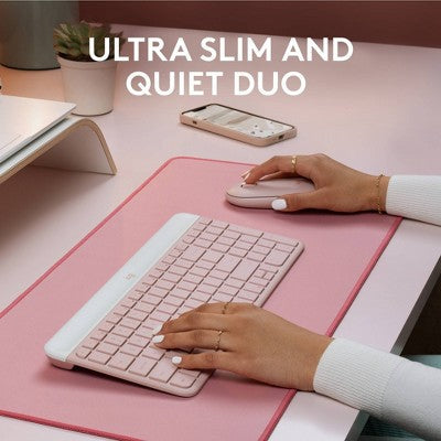 Logitech Mk470 Keyboard - Pink: Usb-A Low-Profile Full-Size Keyboard & Mouse Combo