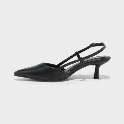 Women's Annette Slingback Heels - A New Day Black 8.5 - Used Good U001