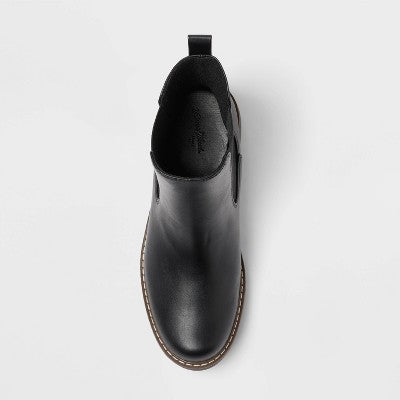 Women's Celina Ankle Chelsea Boots with Memory Foam Insole - Universal Thread Black 6: Ankle Height, Block Heel