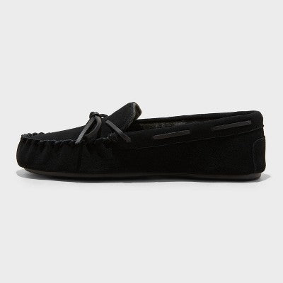 Men's Topher Moccasin Slippers - Goodfellow & Co Chestnut 11: Suede Upper, Indoor/Outdoor Sole, Slip-On Design