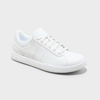 Men's Scout Sneakers - Goodfellow & Co White 11.5: Lace Up, Cushioned Footbed, Mesh Construction