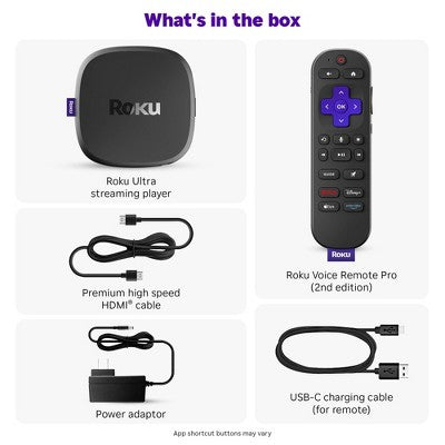 Roku Ultra 2024 Ultimate 4K Streaming Device With Hdr10+, Dolby Vision & Atmos Bluetooth & Wi-Fi 6 Voice Remote Pro With Free & Live Tv