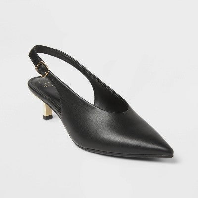 Women’s Samantha Heels with Memory Foam Insole – A New Day Black 8
