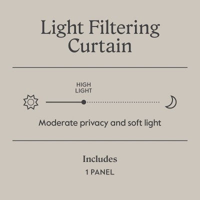 54"x95" Light Filtering Linen Window Curtain Panel Khaki - Threshold: Traditional Beige, Rod Pocket, OEKO-TEX Certified