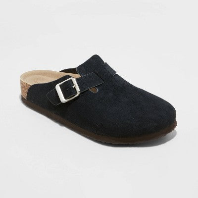 Women's Betsy Clog Mule Flats - Universal Thread Taupe 8.5: Slip-On Faux Leather, Medium Width, Closed Toe, Textured Sole