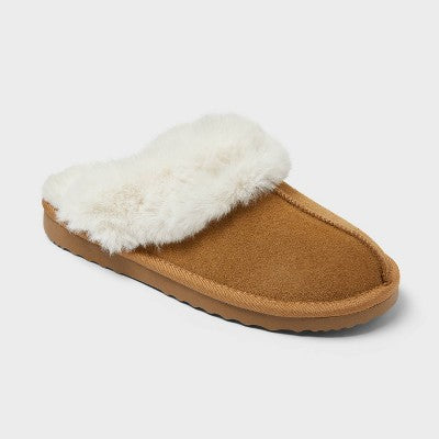 Women's Sylvia Genuine Suede Scuff Slippers - Auden Brown 8