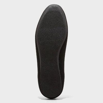 Women's Shiloh Knit Mary Jane Flats - A New Day Black 9.5: Pull-On, Removable Footbed, Machine Washable