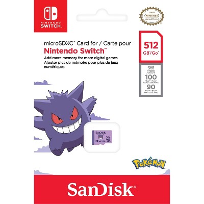 SanDisk Nintendo Switch 512GB Pokemon: MicroSD 100 Mbps Memory Card