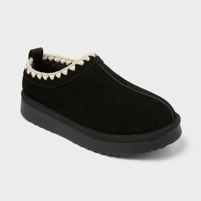 Women's Kaya Genuine Suede Clog Slippers - Auden Black 10