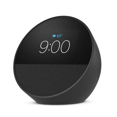 Amazon Echo Spot, Smart Alarm Clock With Vibrant Sound And Alexa (2024 Release) - Black