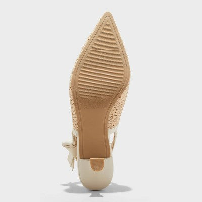 Women's Milan Slingback Pumps - A New Day Cream 9