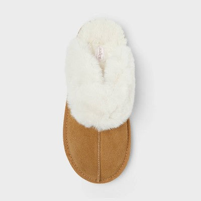 Women's Sylvia Genuine Suede Scuff Slippers - Auden Brown 8