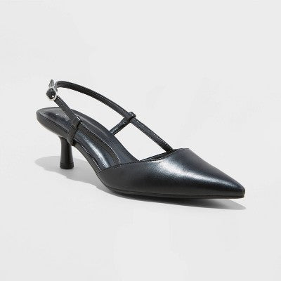 Women's Annette Slingback Heels - A New Day Black 8.5 - Used Good U001